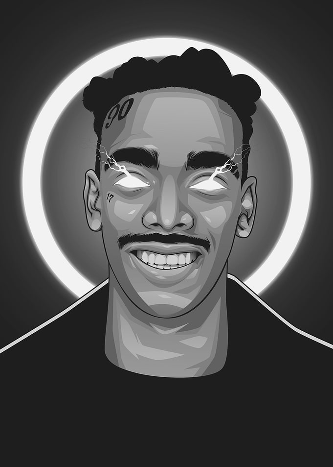 YNW Melly Grayscale