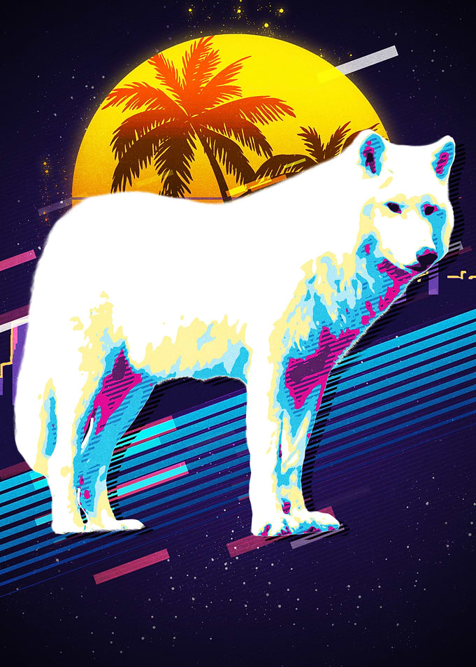 Wolf Animal Retro