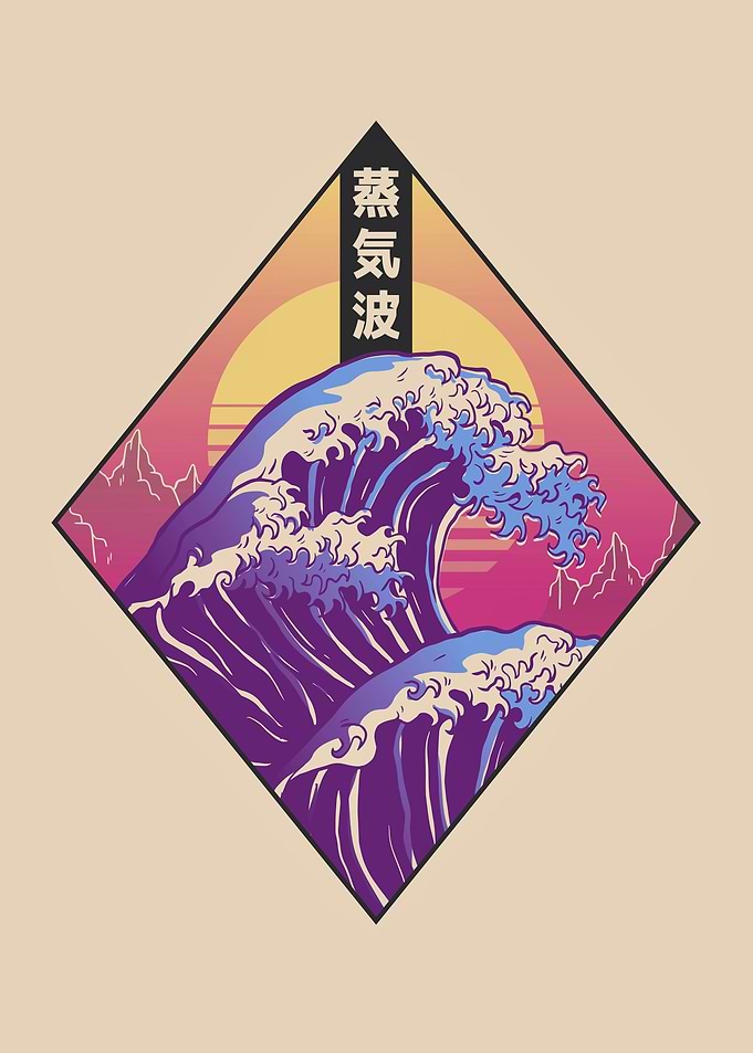Minimalistic great wave