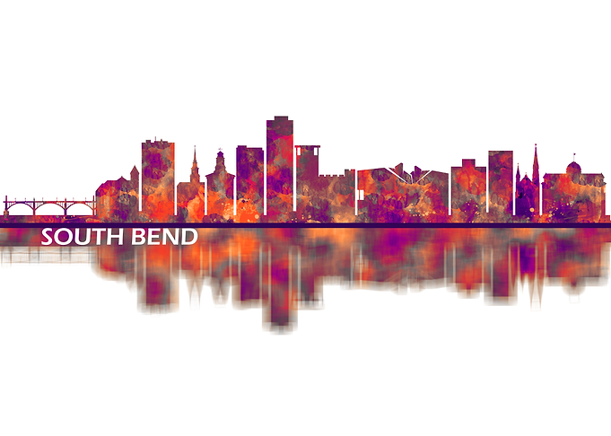 South Bend Indiana Skyline