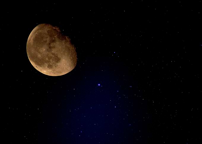 Moon and stars