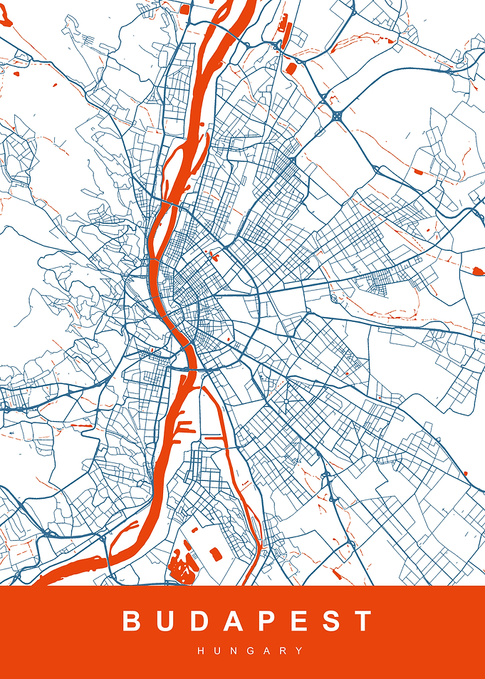 BUDAPEST Map Hungary