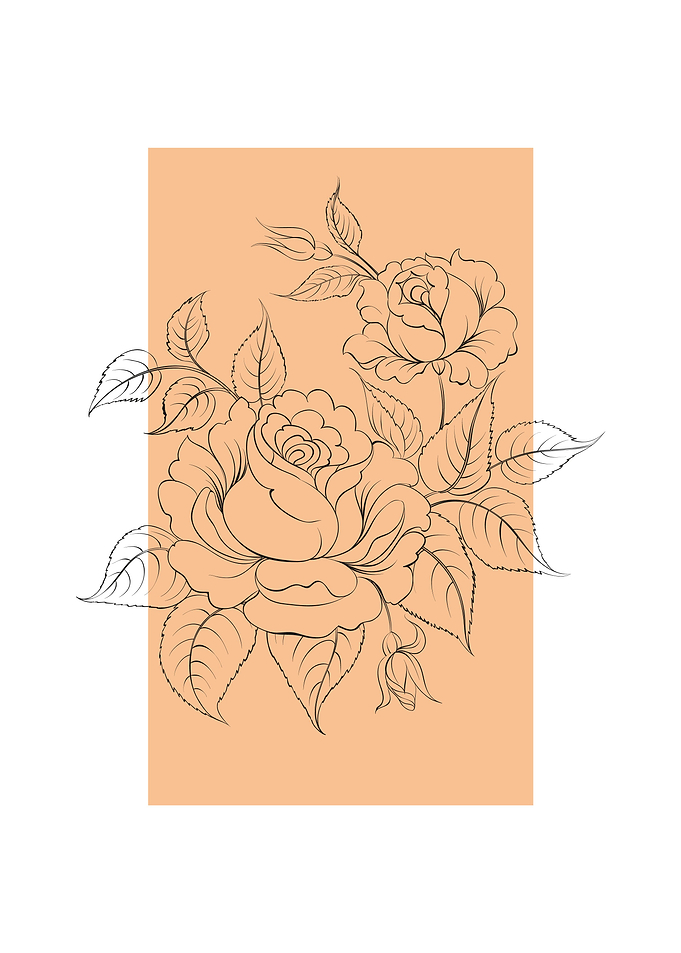 Rose Flower Line Art