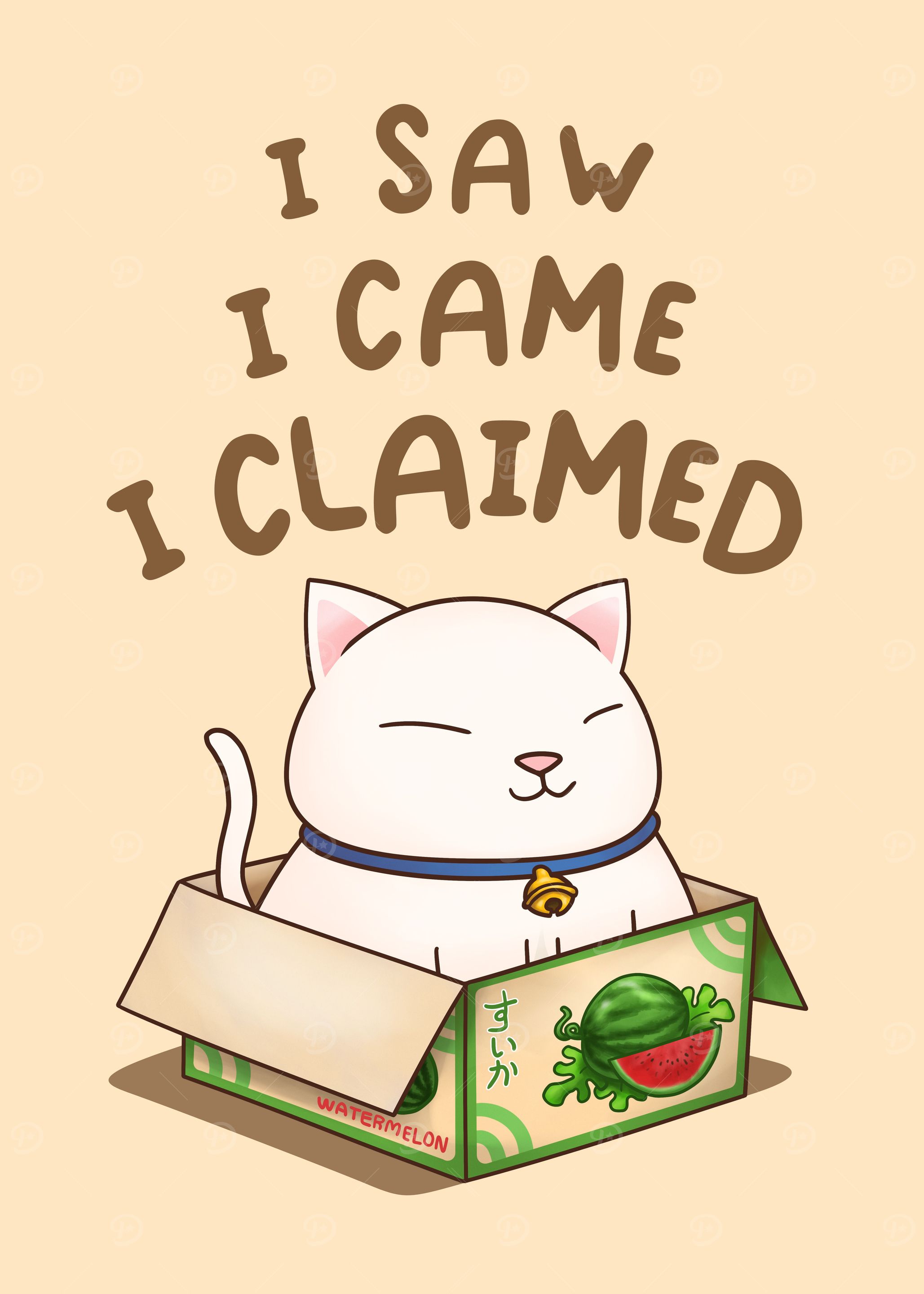 Fat Cat in Watermelon Box