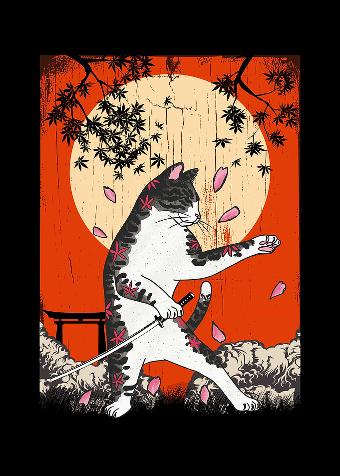 Japanese Samurai Cat