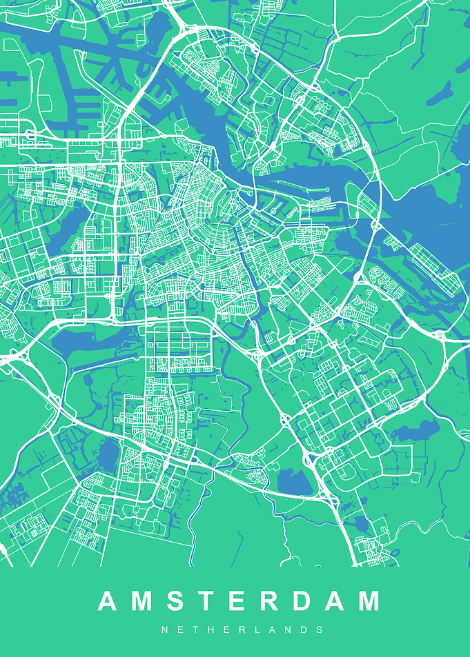 AMSTERDAM City Map Green