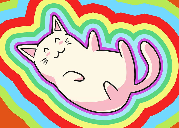 Kidcore Cat 80s 90s Retro