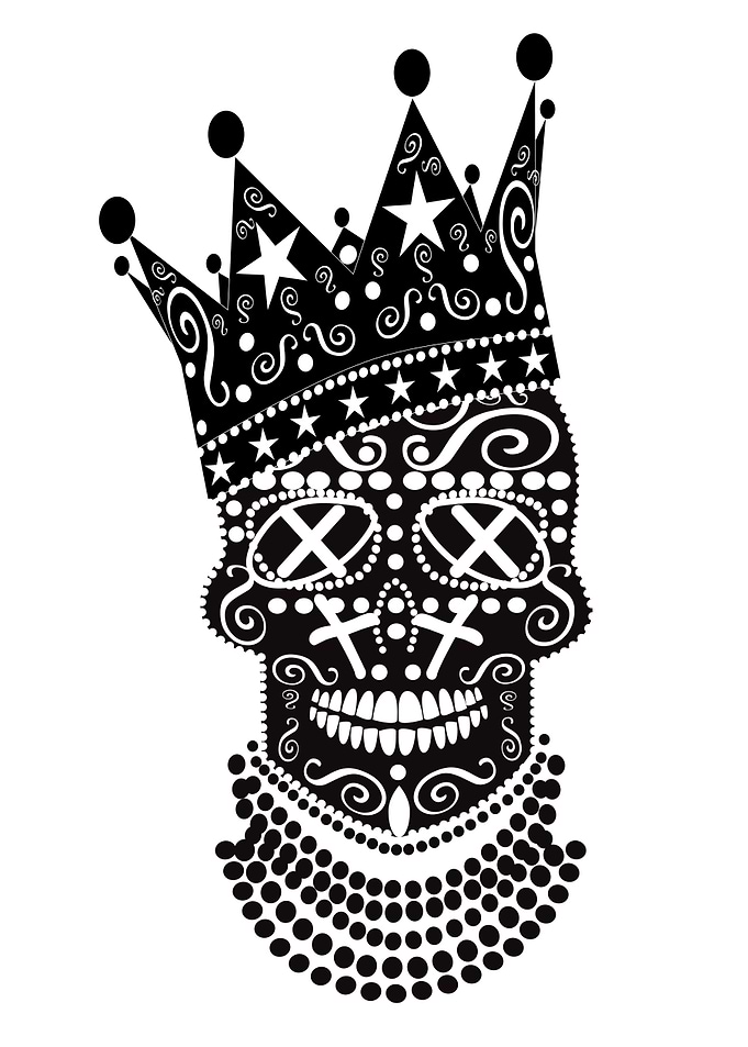 King skull with crown and