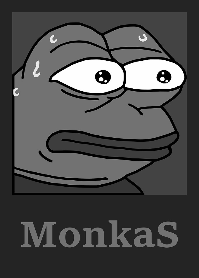 Twitch Emote MonkaS Black