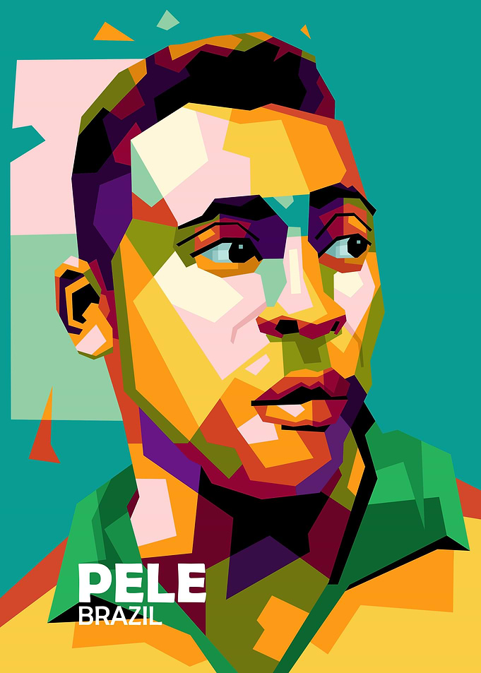 Pele Brazil in WPAP ART