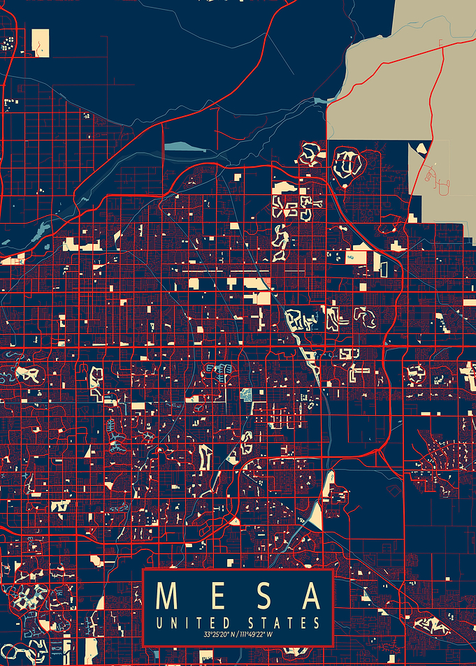 Mesa Arizona City Map Hope
