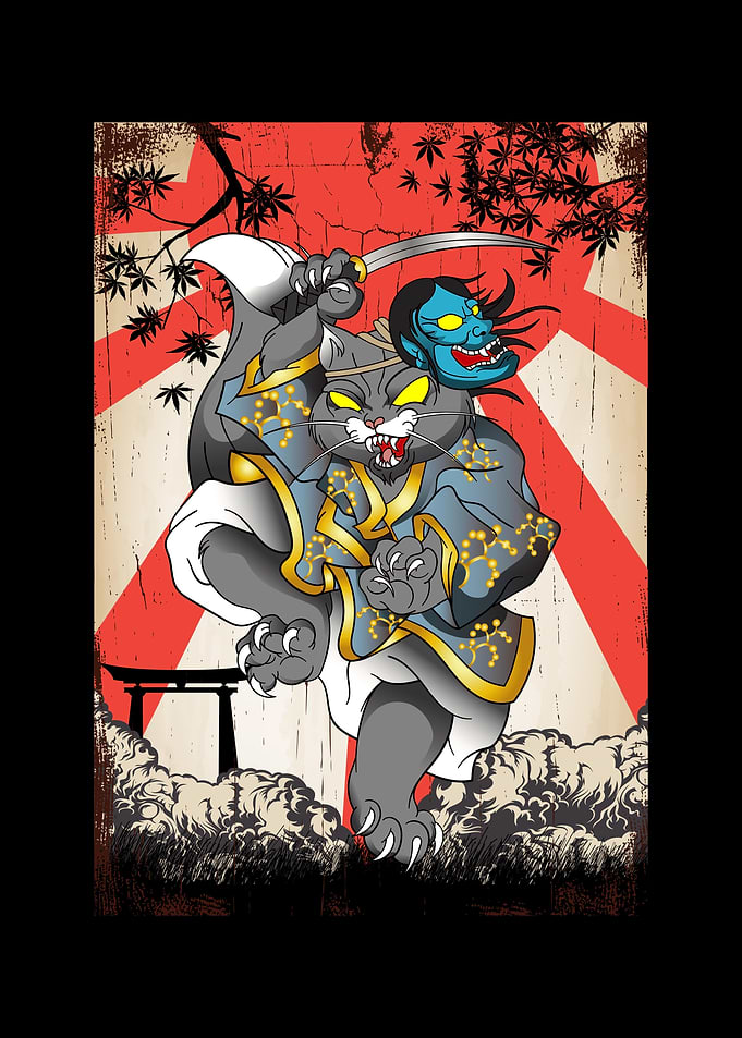 Samurai Japanese Cat Ninja