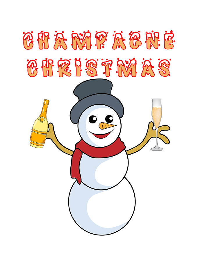 Champagne Snowman Xmas