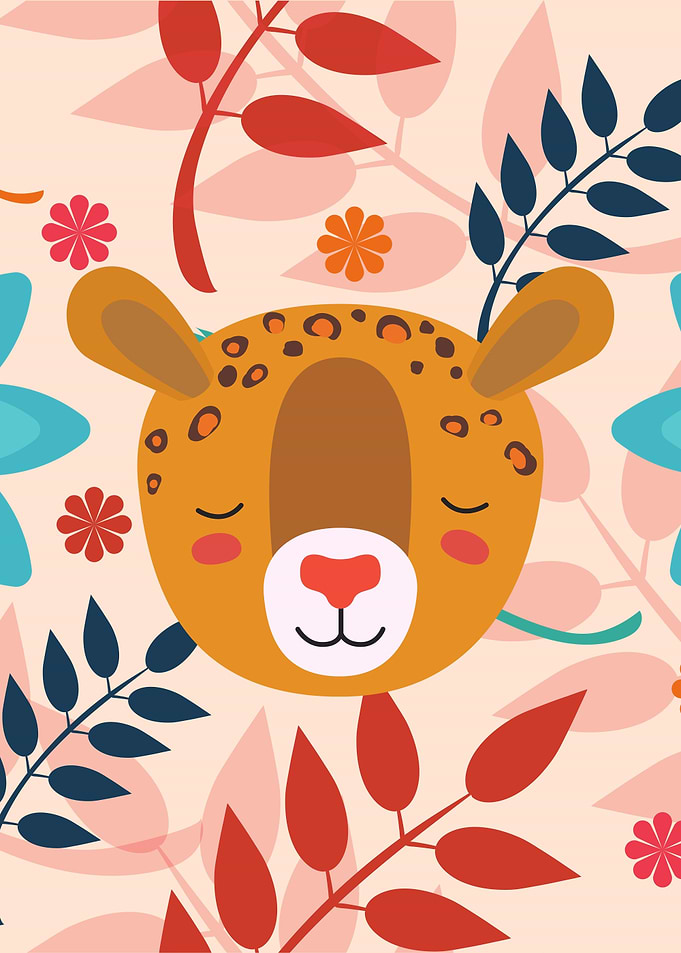 Cute Floral Cheetah