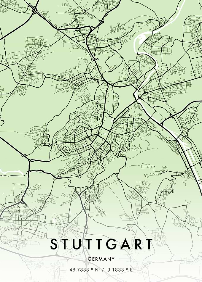 Stuttgart City Map Green