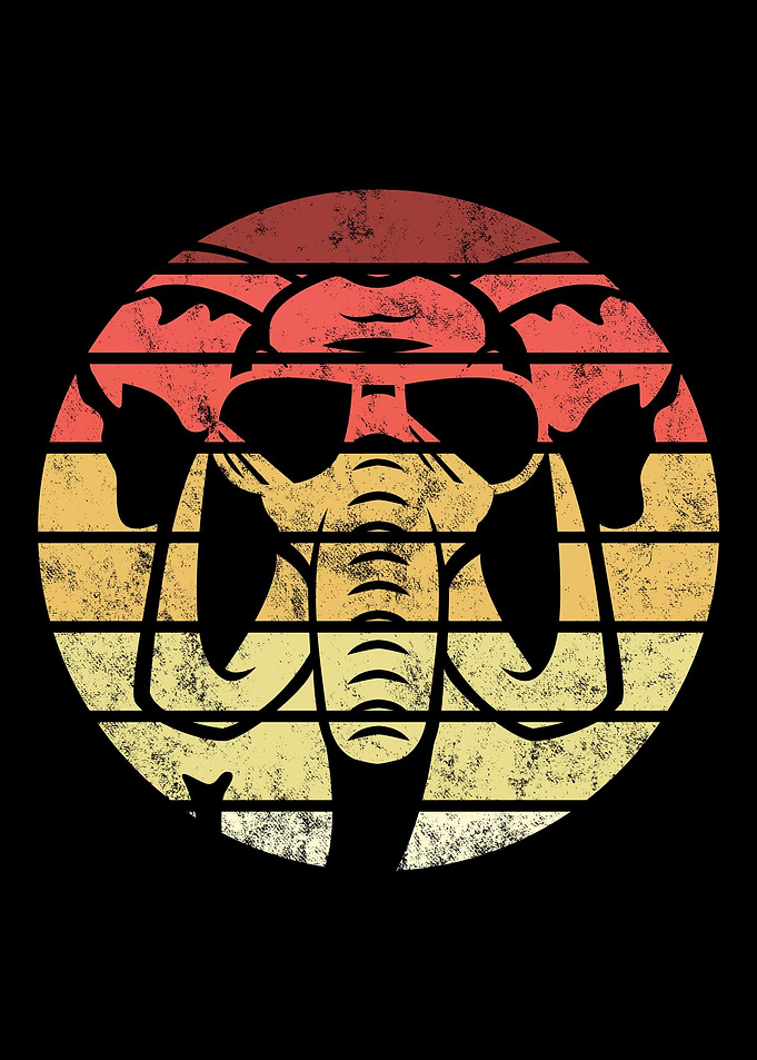 Elephant Retro Vintage