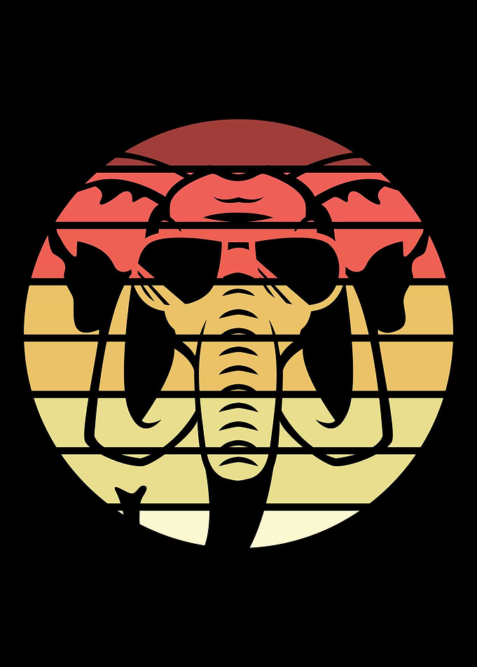 Elephant Retro Vintage