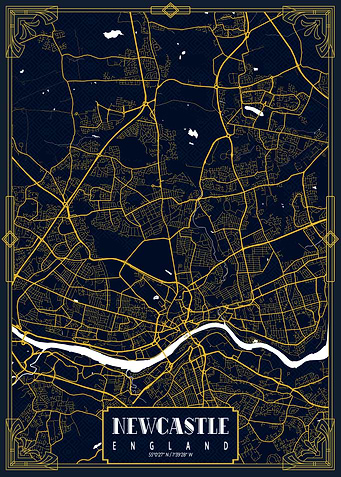 Newcastle Map Art Deco