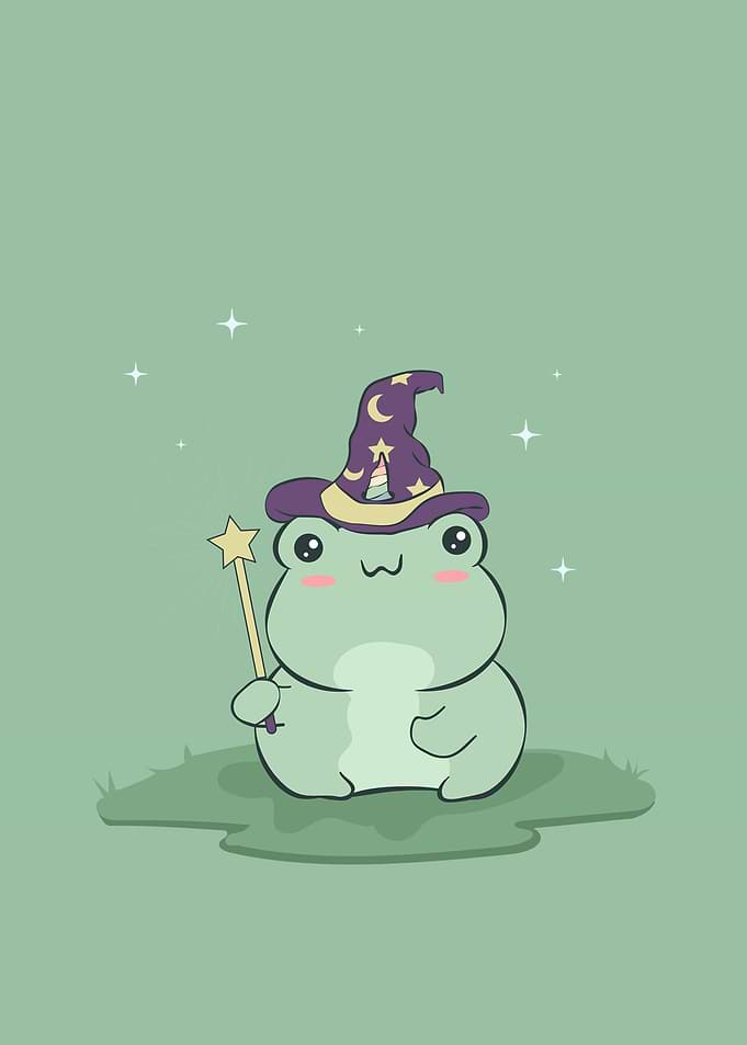 Cottagecore Frog Wizard