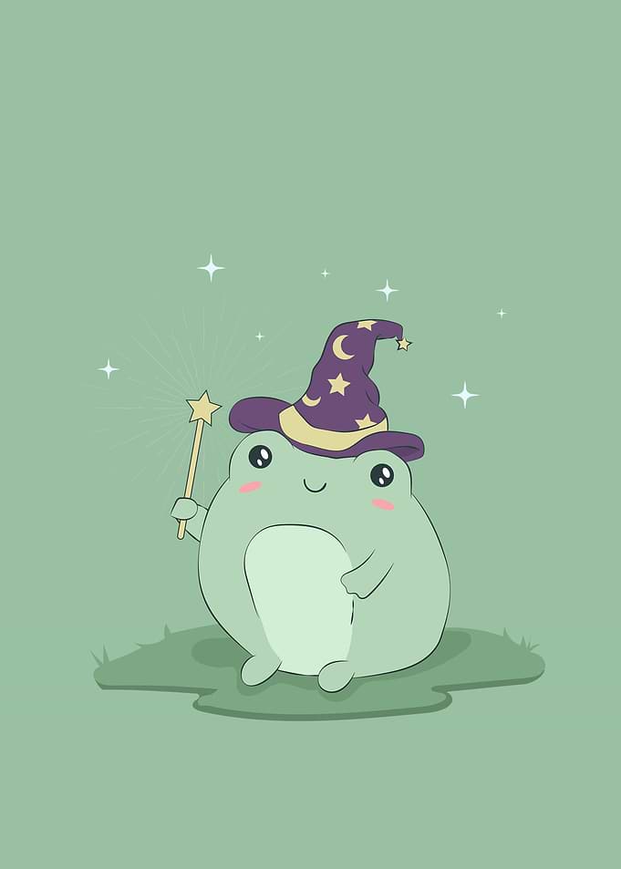 Cottagecore Frog Wizard