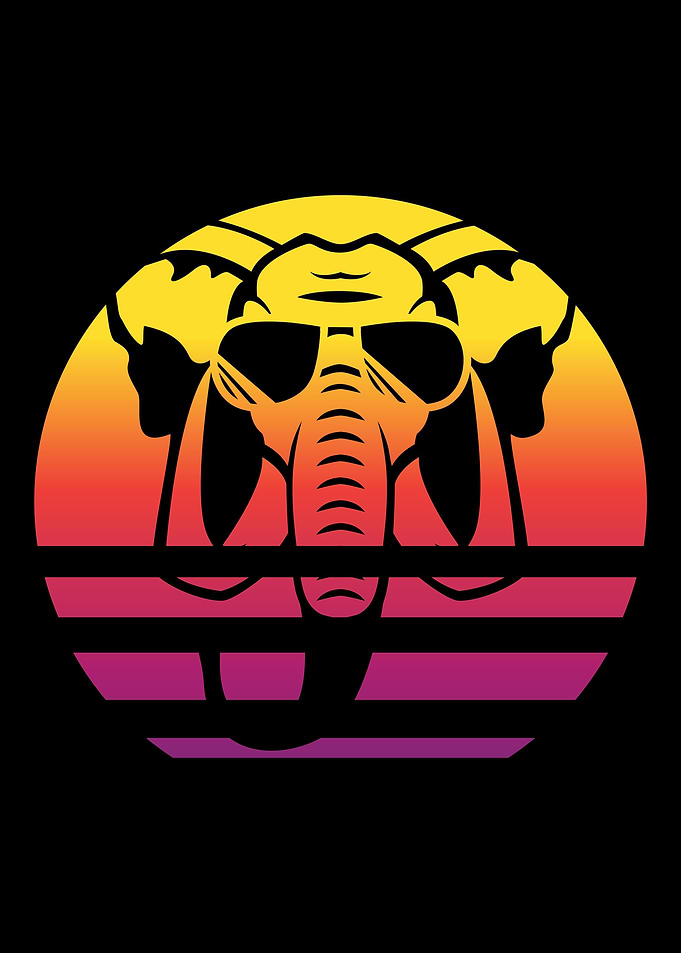 Elephant Retro Vintage
