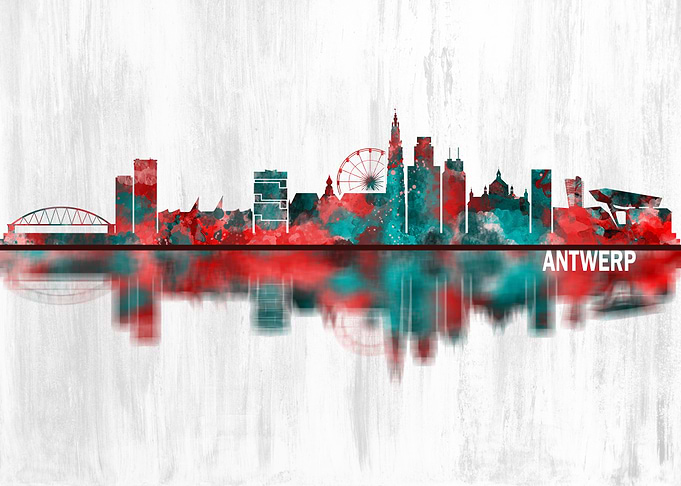 Antwerp Belgium Skyline