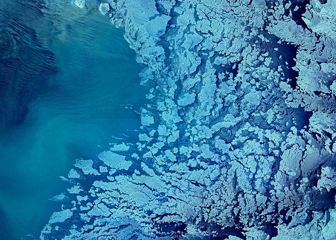 Sea ice crumbles