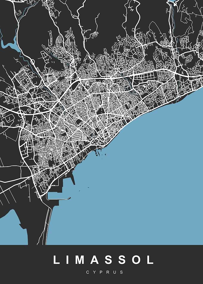 LIMASSOL City Map Cyprus