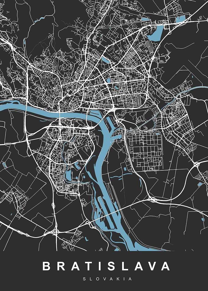 BRATISLAVA Map Slovakia