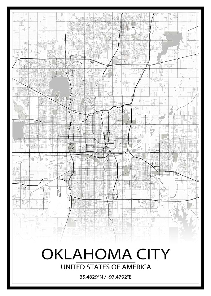 Oklahoma City White Map