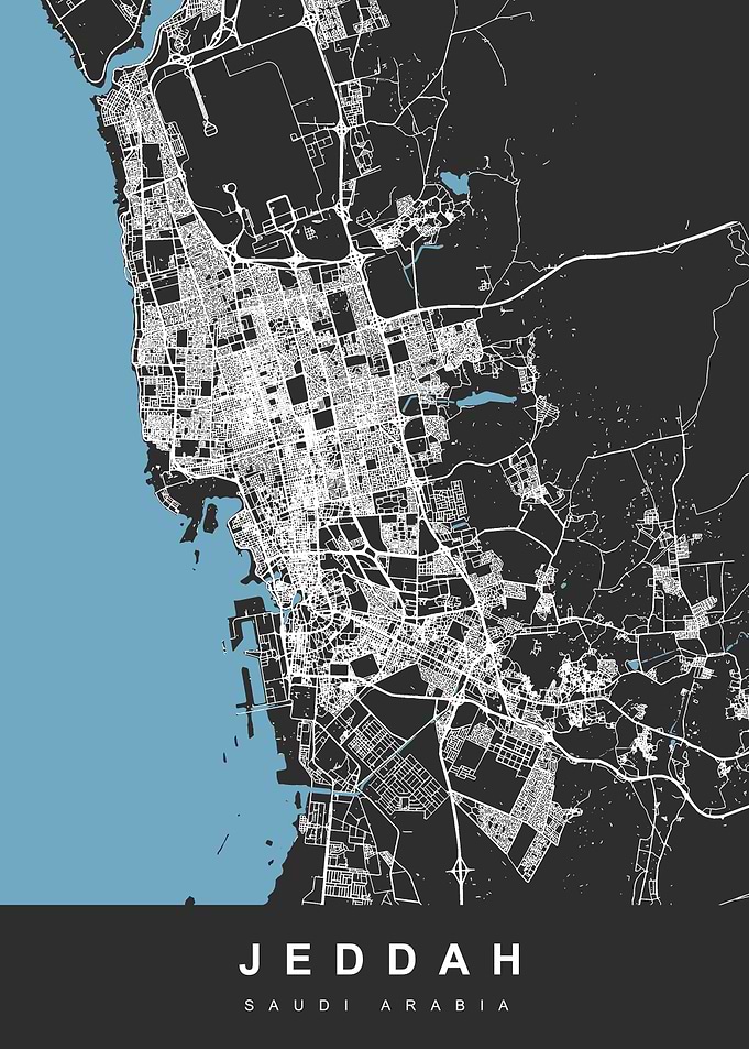 JEDDAH Map Saudi Arabia