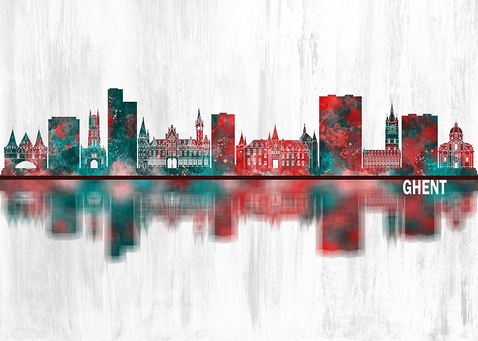 Ghent Belgium Skyline