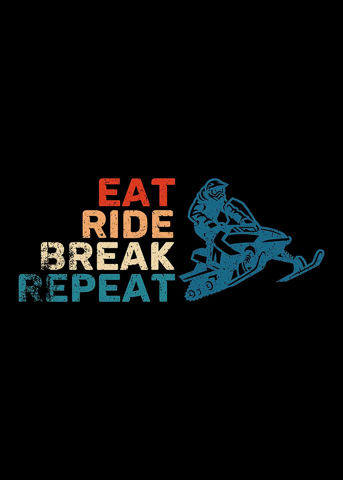 Snowmobile Eat Ride Break