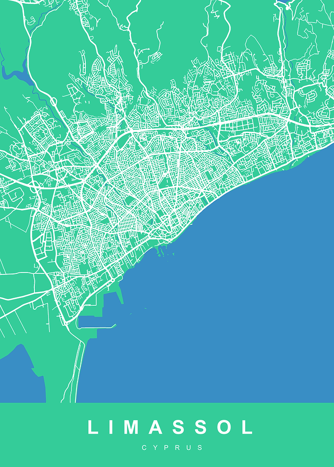 LIMASSOL City Map Cyprus