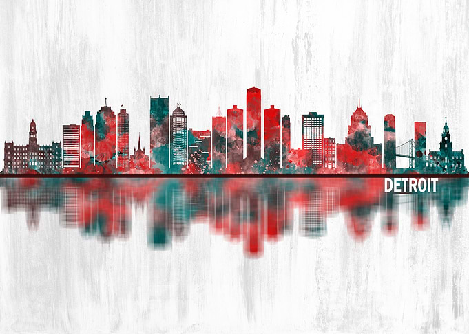 Detroit Michigan Skyline