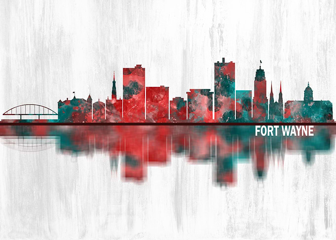 Fort Wayne Indiana Skyline