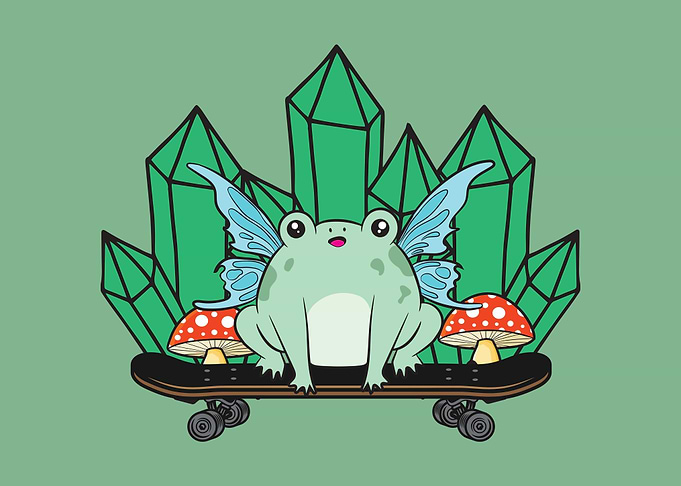 Cottagecore Fairy Frog