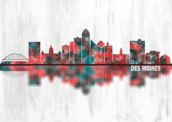 Des Moines Iowa Skyline