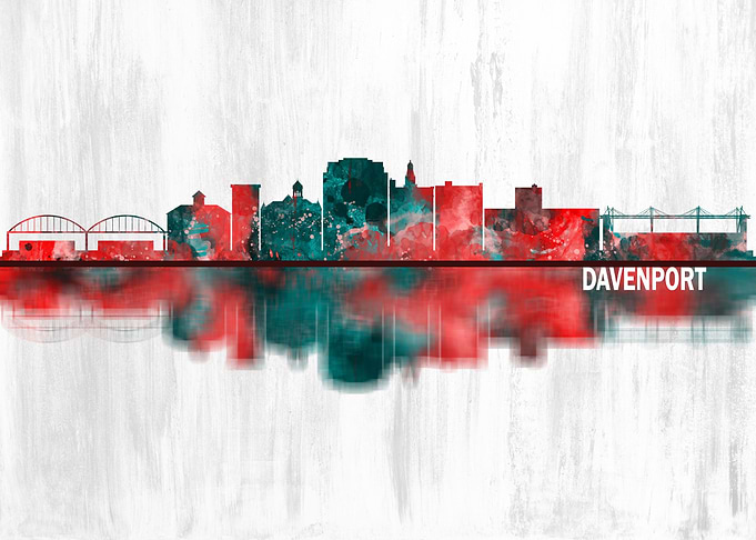 Davenport Iowa Skyline