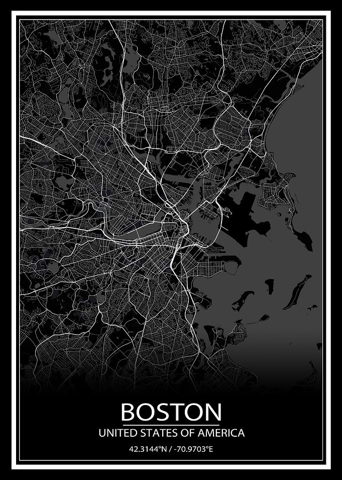 Boston Black Map