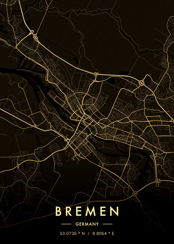 Bremen City Map Gold
