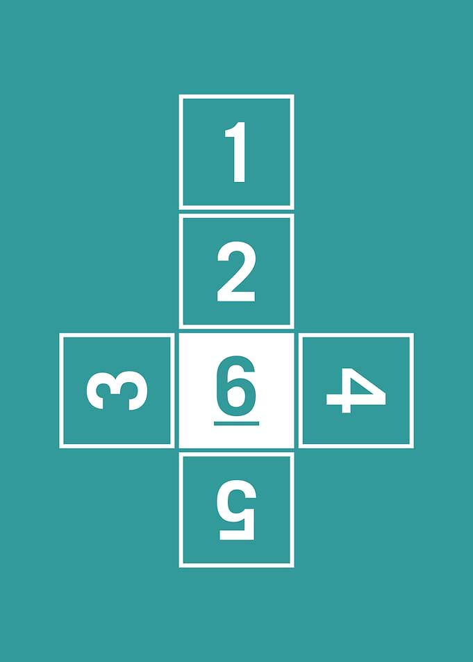 Unrolled D6 With Numbers