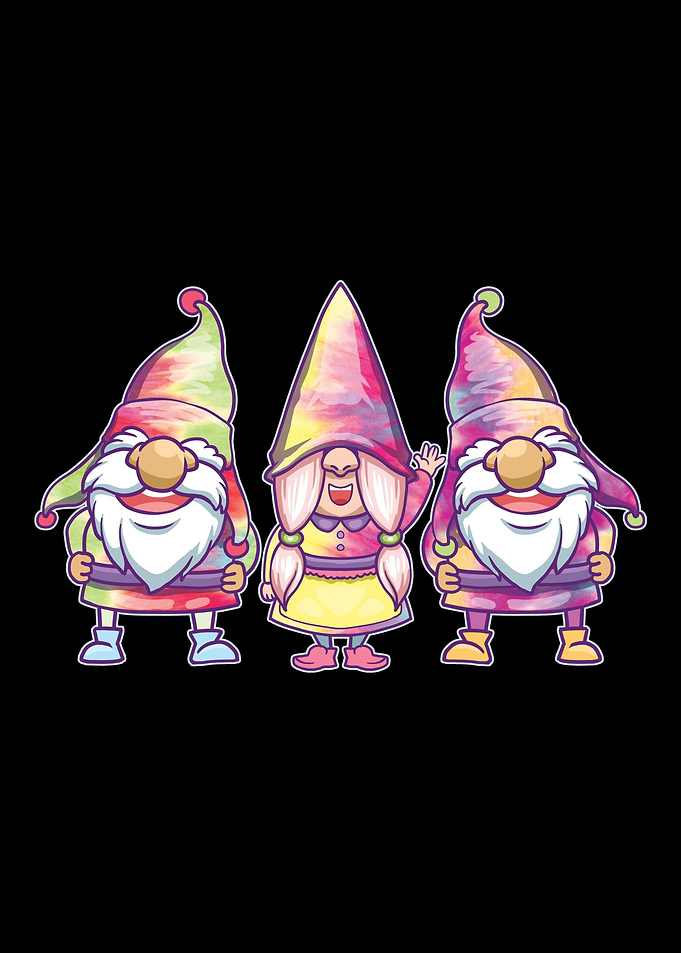 Three Hippie Gnomes Retro