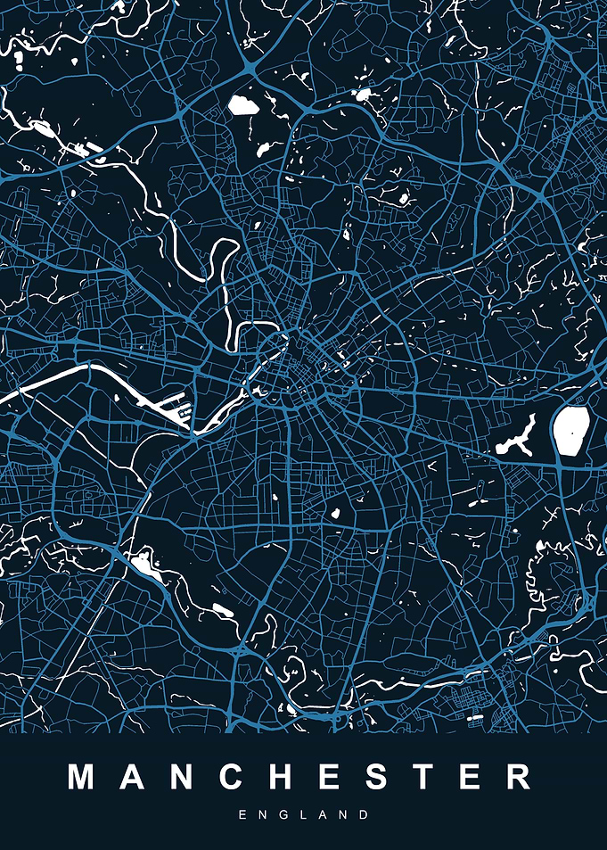 MANCHESTER Map England UK