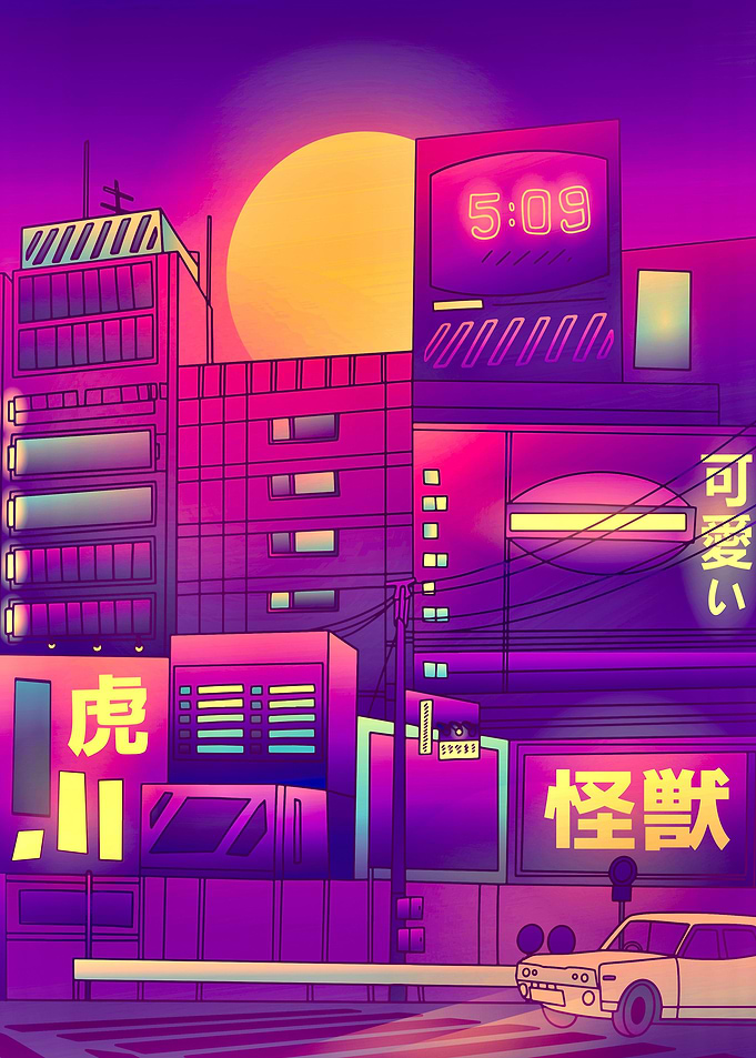 Japan street anime punk