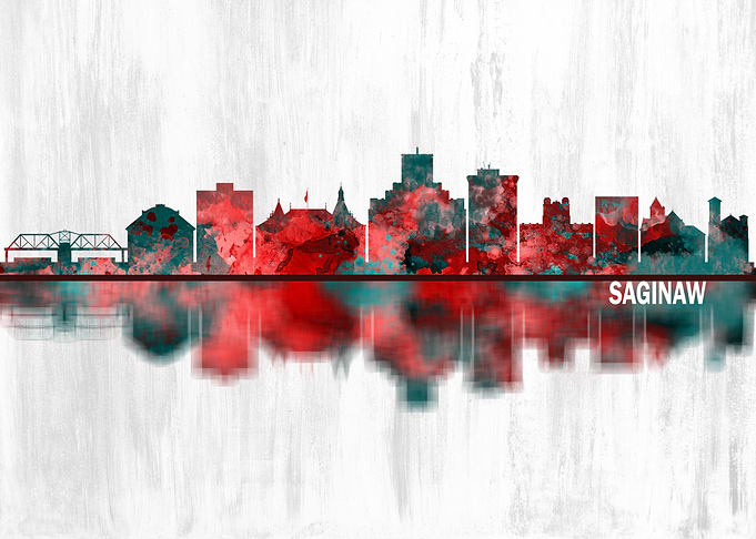Saginaw Michigan Skyline