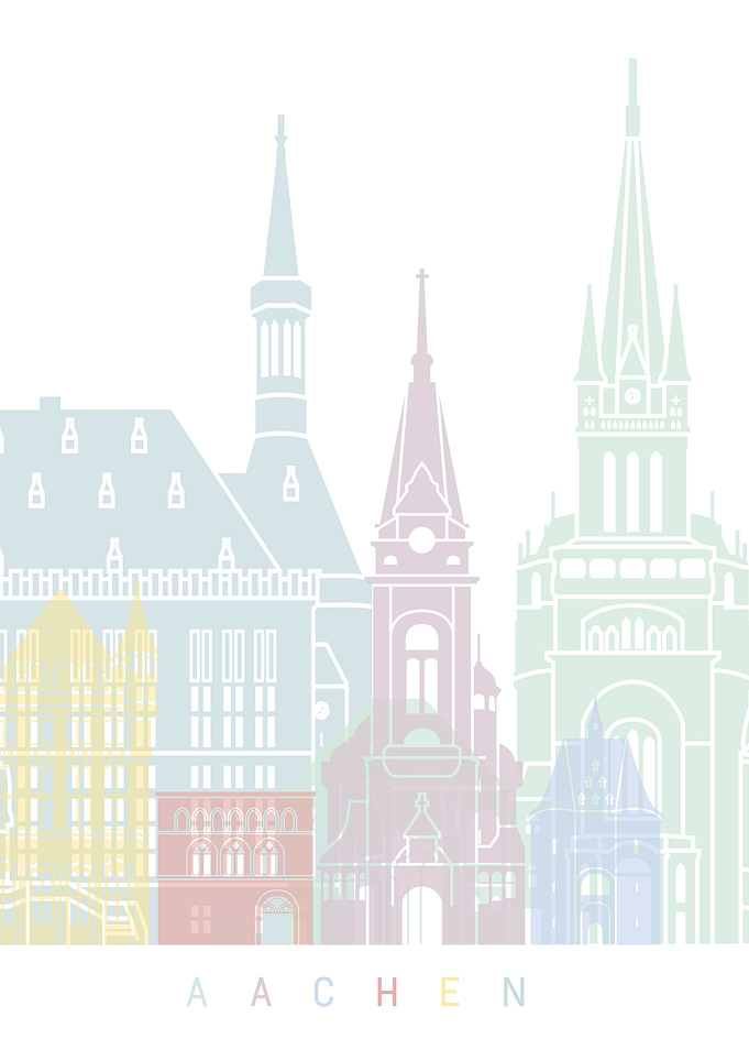 Aachen skyline poster