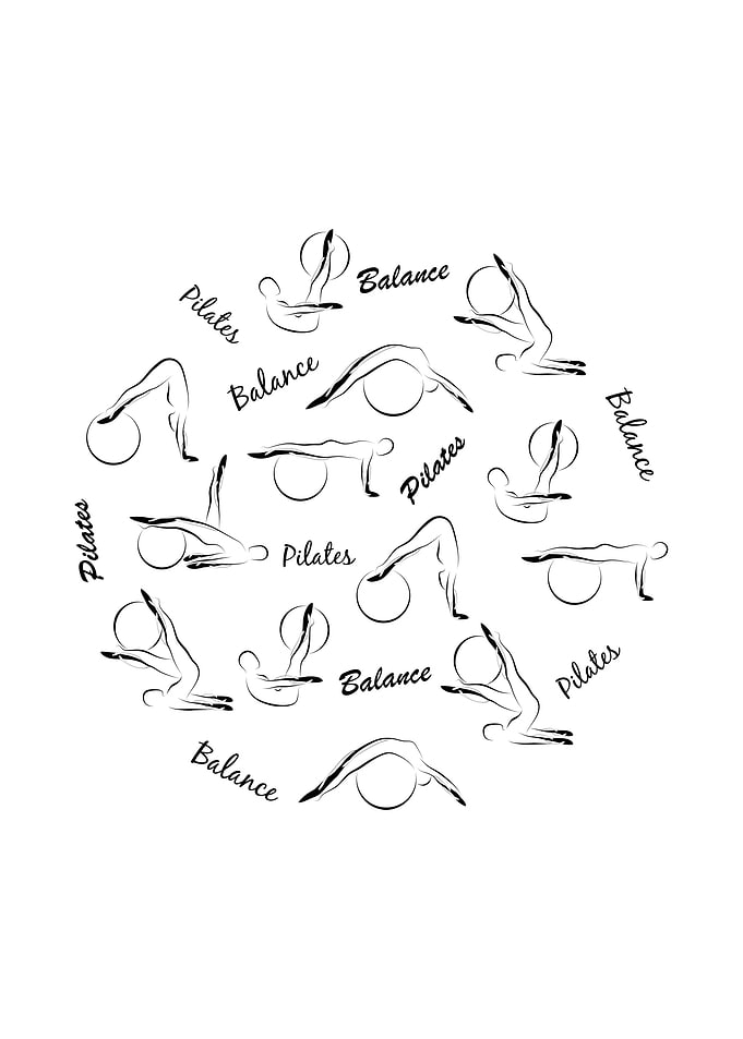 Pilates Poses in a circle