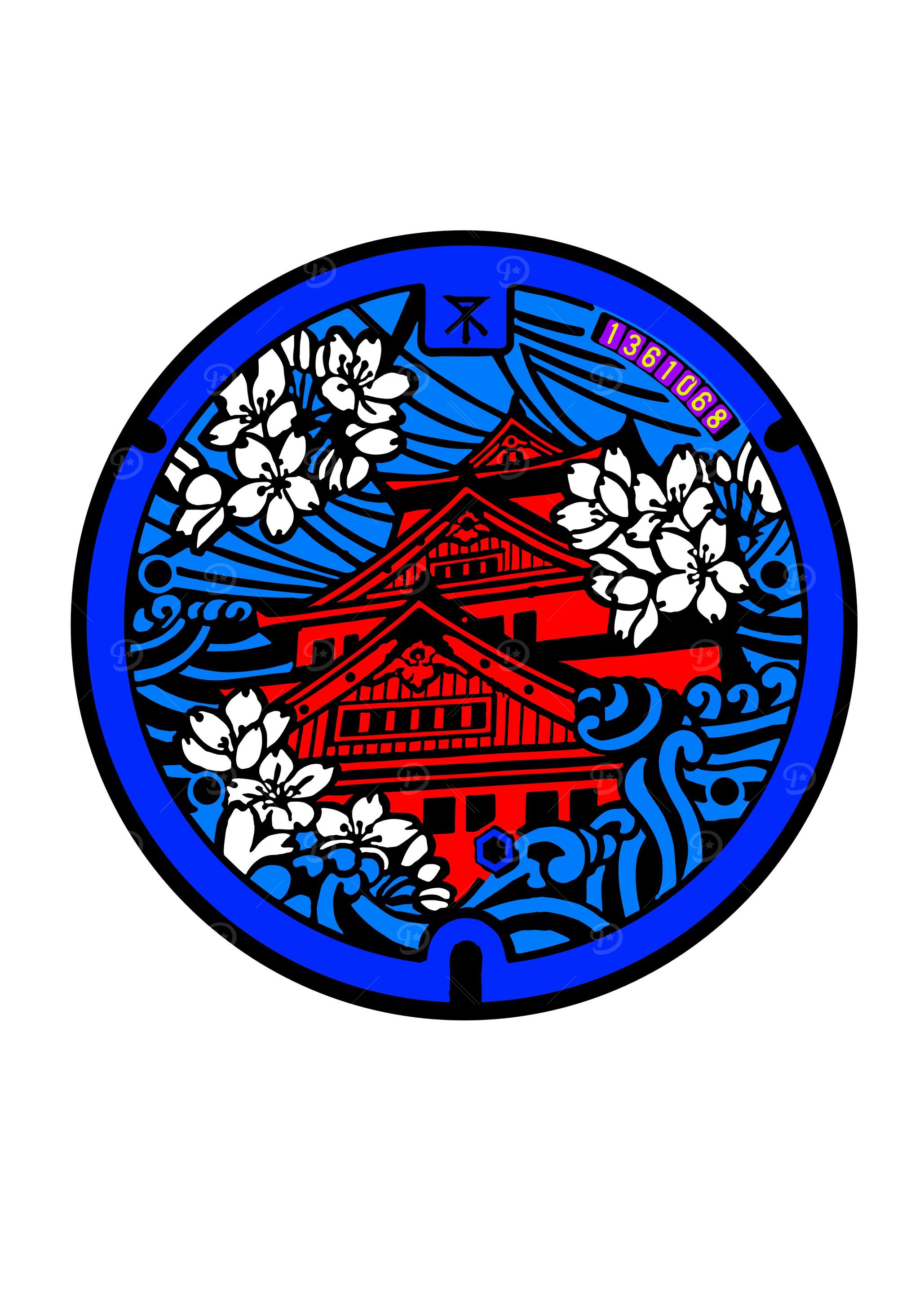Osaka Castle manhole cover