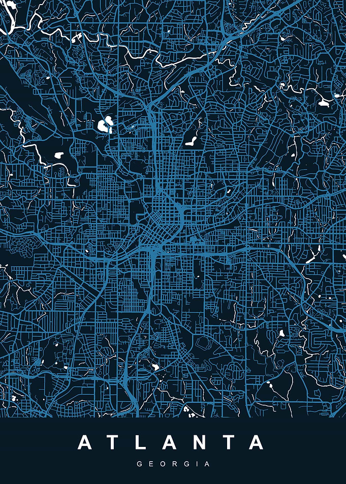 ATLANTA Map Georgia USA